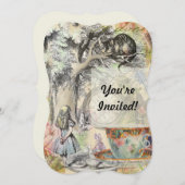 Cheshire Cat Alice Wonderland Classic Einladung (Vorne/Hinten)