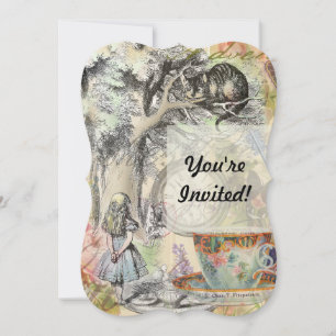 Cheshire Cat Alice Wonderland Classic Einladung