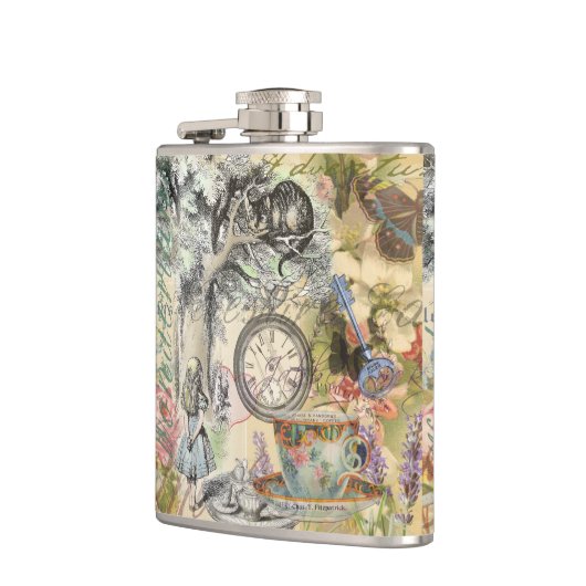 Cheshire Cat Alice Wonderland Classic Flachmann (Links)