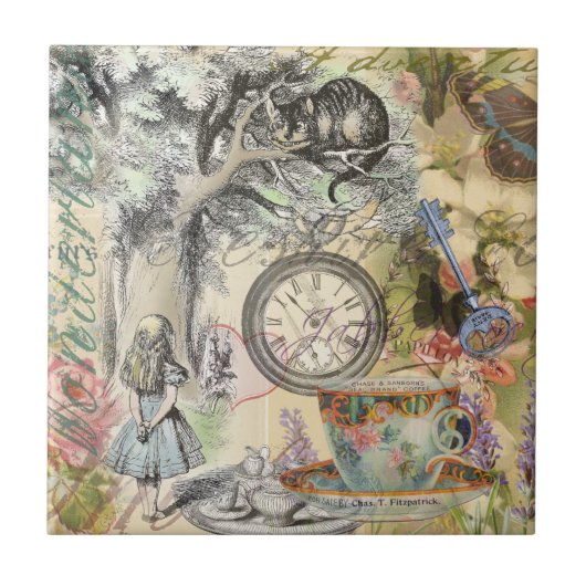 Cheshire Cat Alice Wonderland Classic Fliese (Vorderseite)