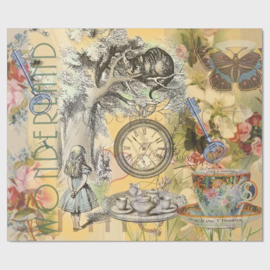 Cheshire Cat Alice Wonderland Classic Geschenkpapier (Flach)