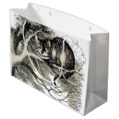 Cheshire Cat Alice Wonderland Classic Große Geschenktüte (Rückseite Schrägansicht)