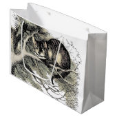 Cheshire Cat Alice Wonderland Classic Große Geschenktüte (Vorderseite Schrägansicht)