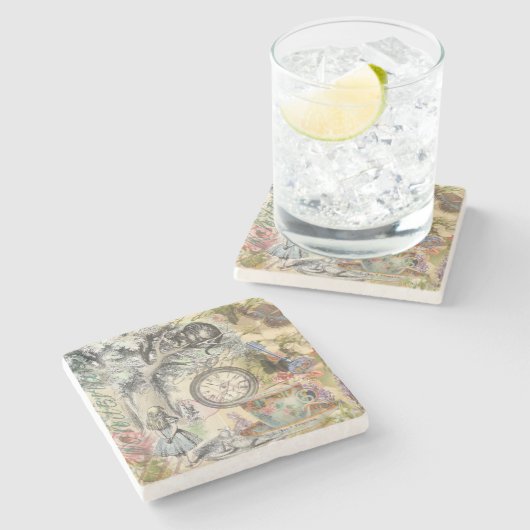 Cheshire Cat Alice Wonderland Classic Steinuntersetzer (Seitenansicht)