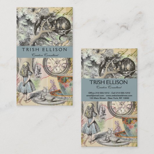 Cheshire Cat Alice Wonderland Classic Visitenkarte (Vorne/Hinten)