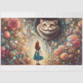 Cheshire Cat and Alice Forest Talk Decoupage Seidenpapier (Vorderseite)