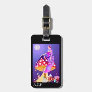 Cheshire Cat auf Mushroom Wonderland Gepäckmarke Gepäckanhänger