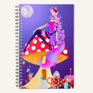 Cheshire Cat auf Mushroom Wonderland Notizblock