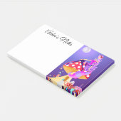 Cheshire Cat auf Mushroom Wonderland Post-it Klebezettel (angewinkelt)