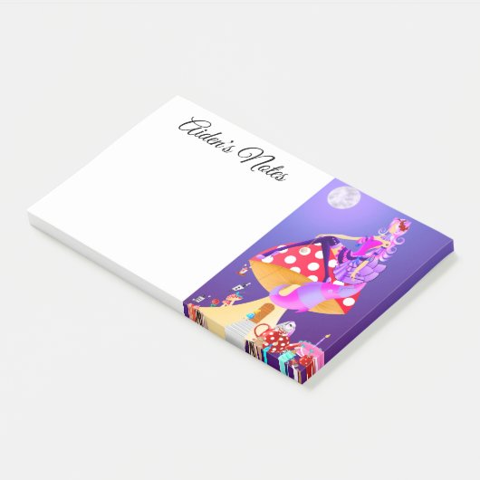 Cheshire Cat auf Mushroom Wonderland Post-it Klebezettel (angewinkelt)