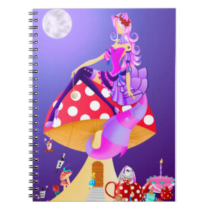 Cheshire Cat auf Mushroom Wunderland Notizblock