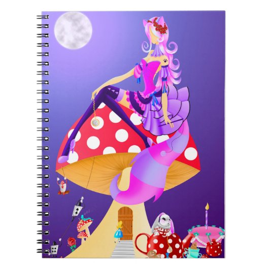 Cheshire Cat auf Mushroom Wunderland Notizblock (Vorderseite)