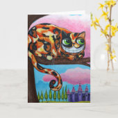 Cheshire Cat Card Karte (Gelbe Blume)