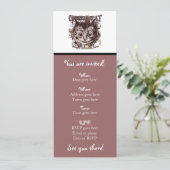 Cheshire Cat Carnivalle Stil Einladung (Stehend Vorderseite)