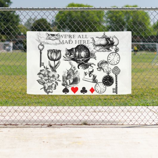 Cheshire Cat classic Alice im Wunderland mad Banner (Insitu)