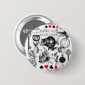 Cheshire Cat classic Alice im Wunderland mad Button (Vorne & Hinten)