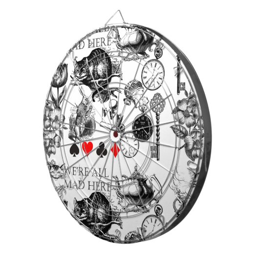 Cheshire Cat classic Alice im Wunderland mad Dartscheibe (Vorderseite rechts)