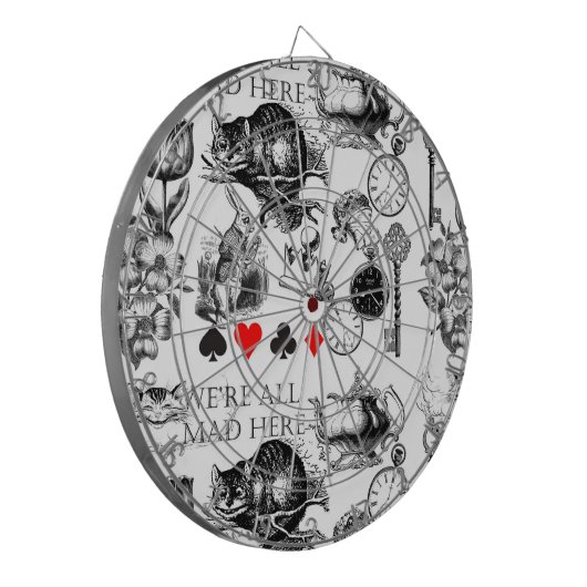 Cheshire Cat classic Alice im Wunderland mad Dartscheibe (Vorderseite Links)