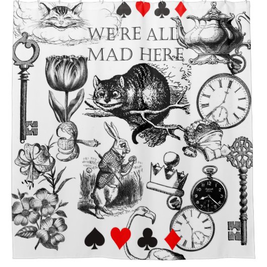 Cheshire Cat classic Alice im Wunderland mad Duschvorhang (Vorderseite)