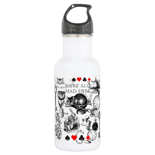 Cheshire Cat classic Alice im Wunderland mad Edelstahlflasche (Vorderseite)