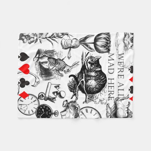 Cheshire Cat classic Alice im Wunderland mad Fleecedecke (Vorderseite (Horizontal))