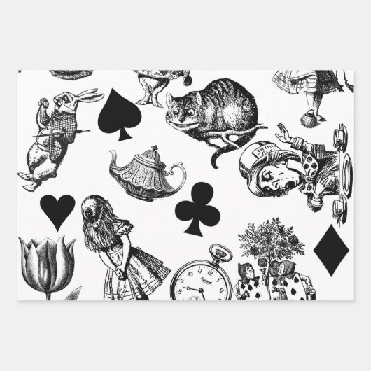Cheshire Cat classic Alice im Wunderland mad Geschenkpapier Set (Vorderseite 2)