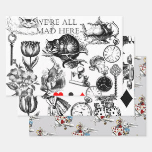 Cheshire Cat classic Alice im Wunderland mad Geschenkpapier Set