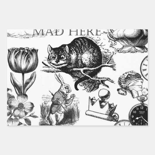 Cheshire Cat classic Alice im Wunderland mad Geschenkpapier Set (Vorderseite 3)
