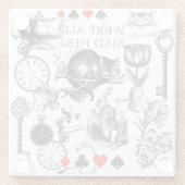 Cheshire Cat classic Alice im Wunderland mad Glasuntersetzer (Rückseite)