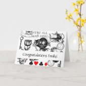 Cheshire Cat classic Alice im Wunderland mad Karte (Gelbe Blume)