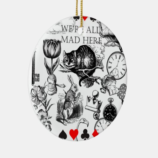 Cheshire Cat classic Alice im Wunderland mad Keramik Ornament (Rechts)