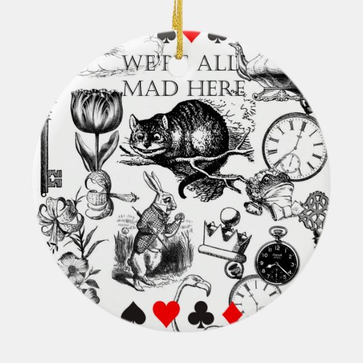 Cheshire Cat classic Alice im Wunderland mad Keramik Ornament (Hinten)