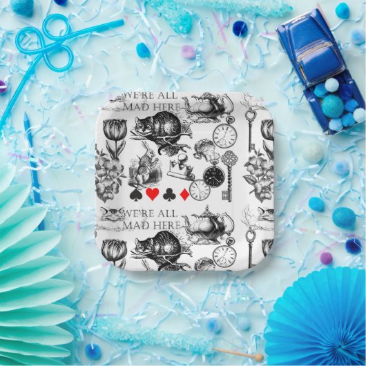 Cheshire Cat classic Alice im Wunderland mad Pappteller (Party)