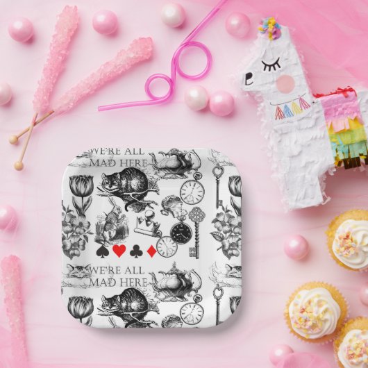 Cheshire Cat classic Alice im Wunderland mad Pappteller (Party)