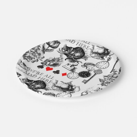 Cheshire Cat classic Alice im Wunderland mad Pappteller (Schrägansicht)