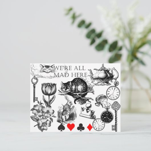 Cheshire Cat classic Alice im Wunderland mad Postkarte (Stehend Vorderseite)