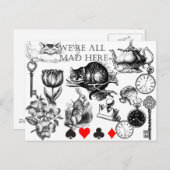 Cheshire Cat classic Alice im Wunderland mad Postkarte (Vorne/Hinten)