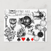 Cheshire Cat classic Alice im Wunderland mad Postkarte (Vorderseite)
