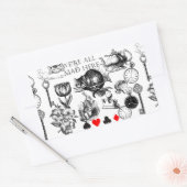 Cheshire Cat classic Alice im Wunderland mad Rechteckiger Aufkleber (Umschlag)