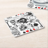 Cheshire Cat classic Alice im Wunderland mad Rechteckiger Pappuntersetzer (angewinkelt)