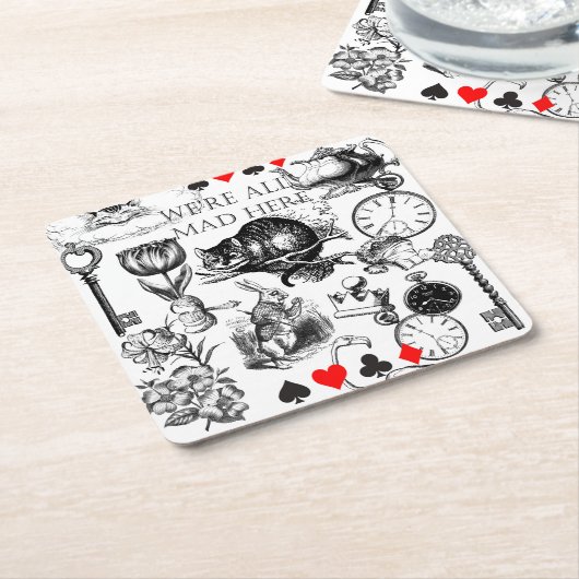 Cheshire Cat classic Alice im Wunderland mad Rechteckiger Pappuntersetzer (angewinkelt)