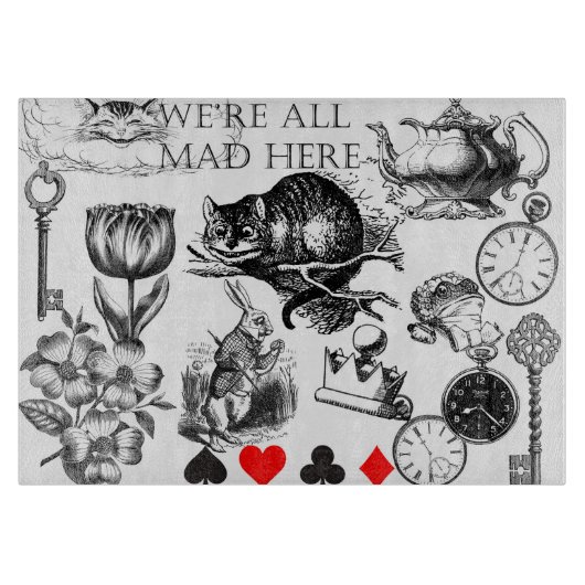 Cheshire Cat classic Alice im Wunderland mad Schneidebrett (Vorderseite)