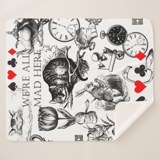 Cheshire Cat classic Alice im Wunderland mad Sherpadecke (Vorderseite (Horizontal))