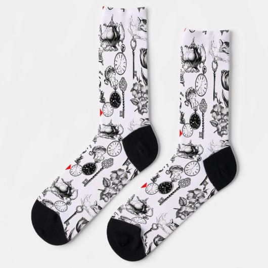 Cheshire Cat classic Alice im Wunderland mad Socken (Linkes Detail)