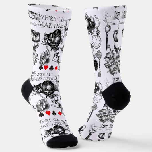 Cheshire Cat classic Alice im Wunderland mad Socken (Gewinkelt)
