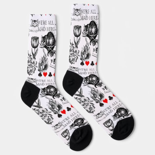 Cheshire Cat classic Alice im Wunderland mad Socken (Rechts)