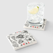 Cheshire Cat classic Alice im Wunderland mad Steinuntersetzer (Seitenansicht)