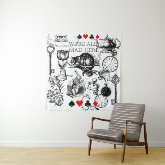 Cheshire Cat classic Alice im Wunderland mad Wandteppich (Beispiel)