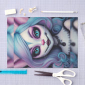 Cheshire Cat Girl Wonderland Decoupage Paper Seidenpapier (Handwerk)