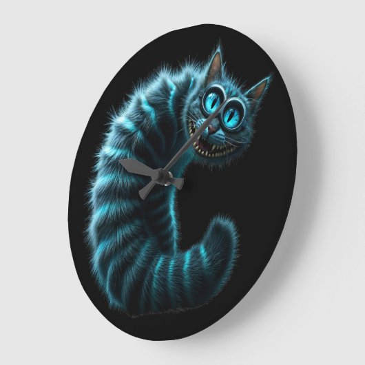 Cheshire Cat Große Wanduhr (Winkel)